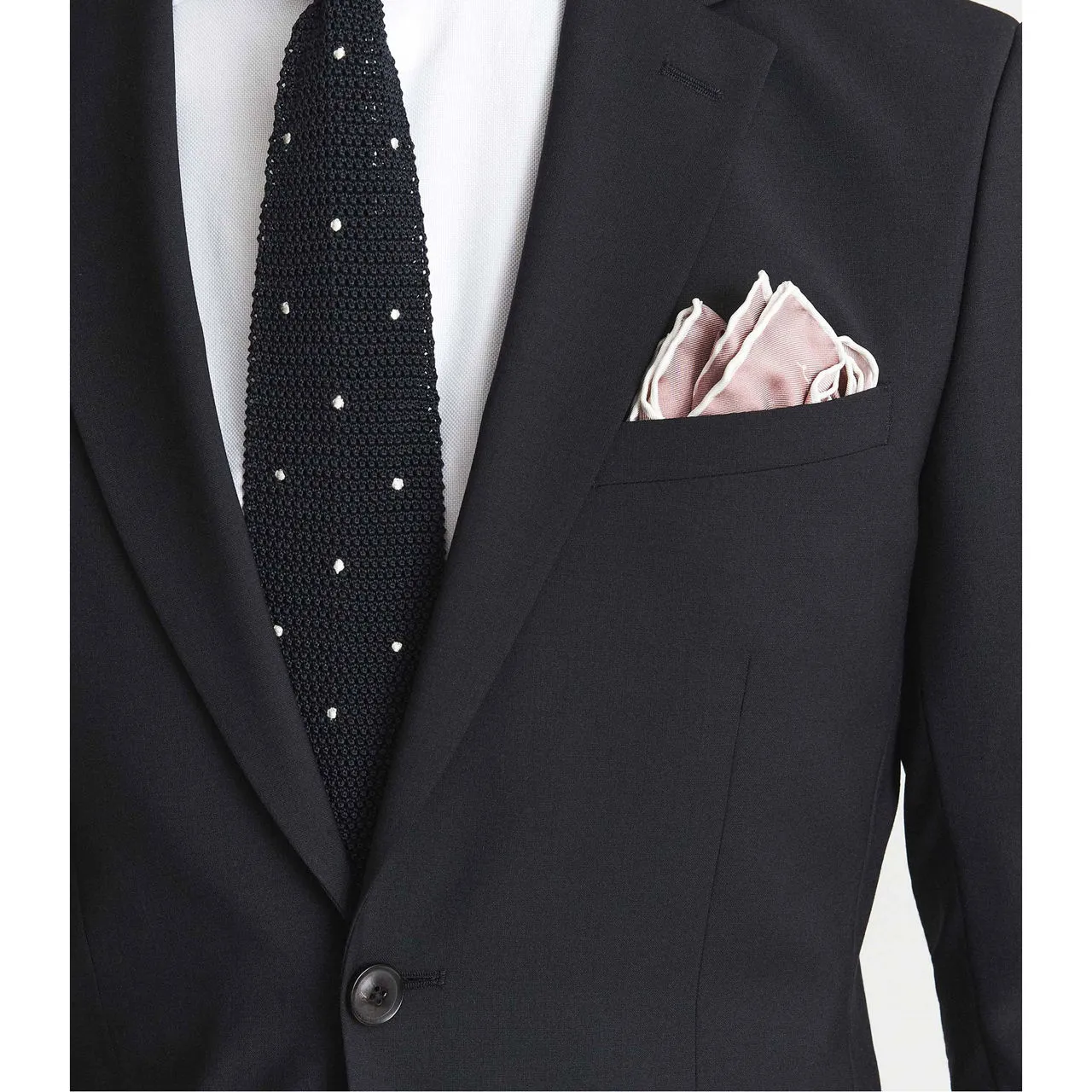 REISS Ceremony Silk Pocket Square - PINK