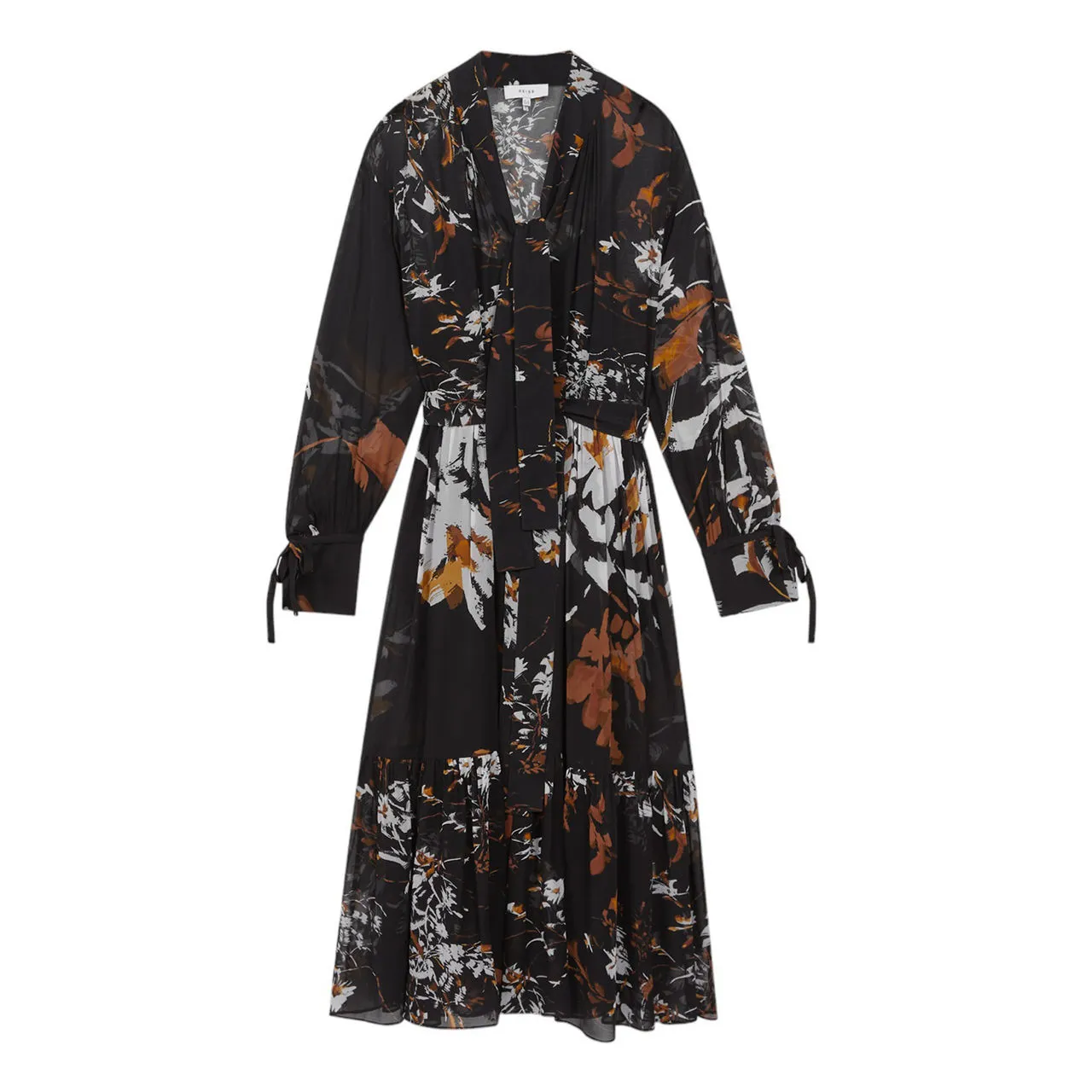 REISS Charlotte Floral Dress - Black