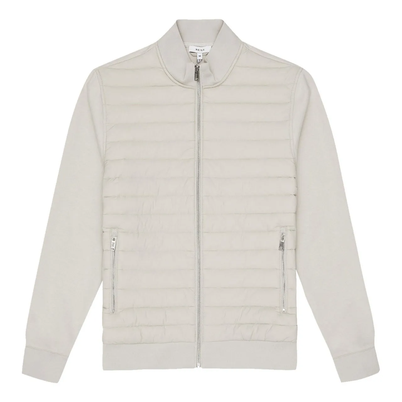 REISS Flintoff Hybrid Quilted Jacket - Beige