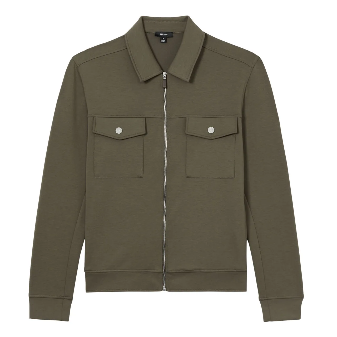 REISS Medina Patch Pocket Overshirt - Green