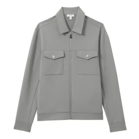 REISS Medina Patch Pocket Overshirt - Grey