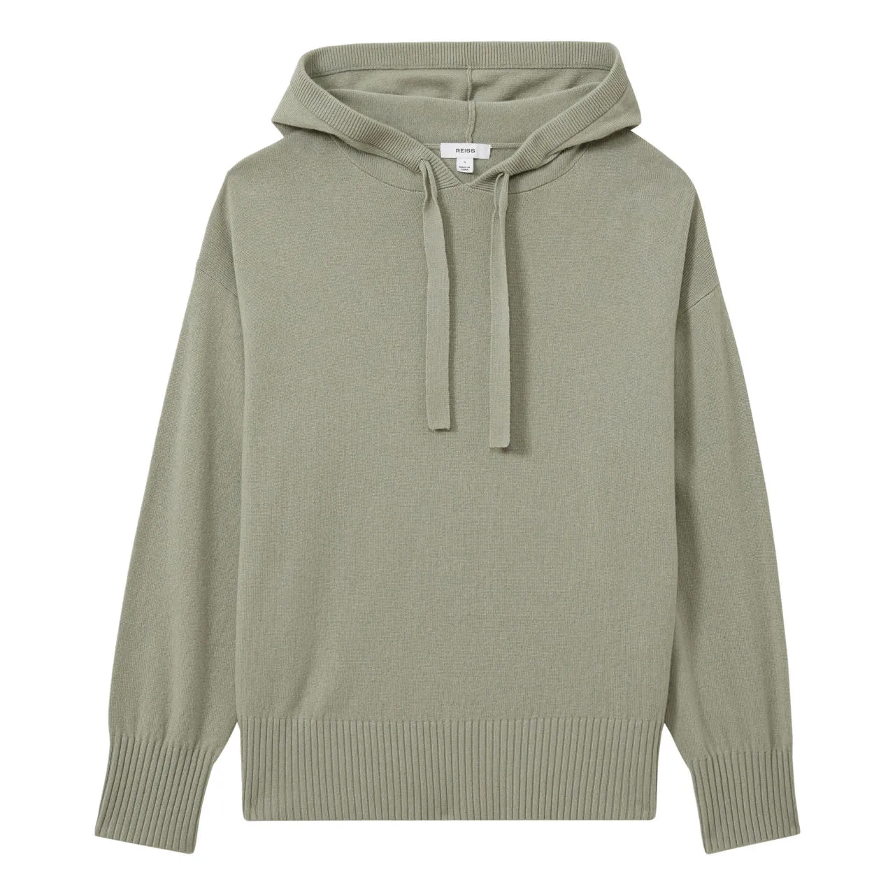 REISS Sammie Drawstring Hoodie - Green