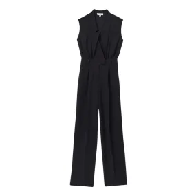 REISS Sara Tux Pleated Jumpsuit - Blue