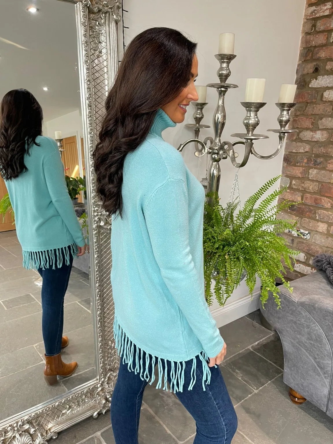 Roll Neck Tassel Hem Jumper Macy