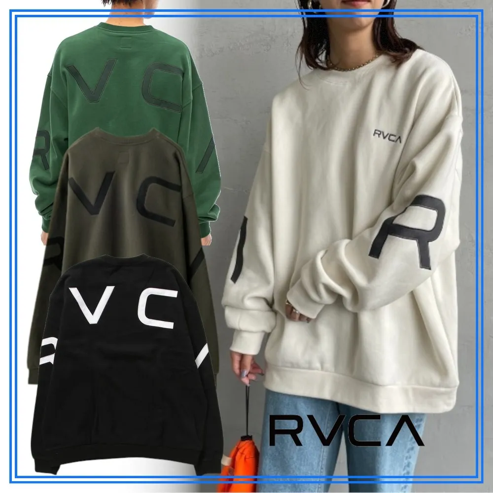 RVCA  |Crew Neck Pullovers Unisex Sweat Street Style Long Sleeves