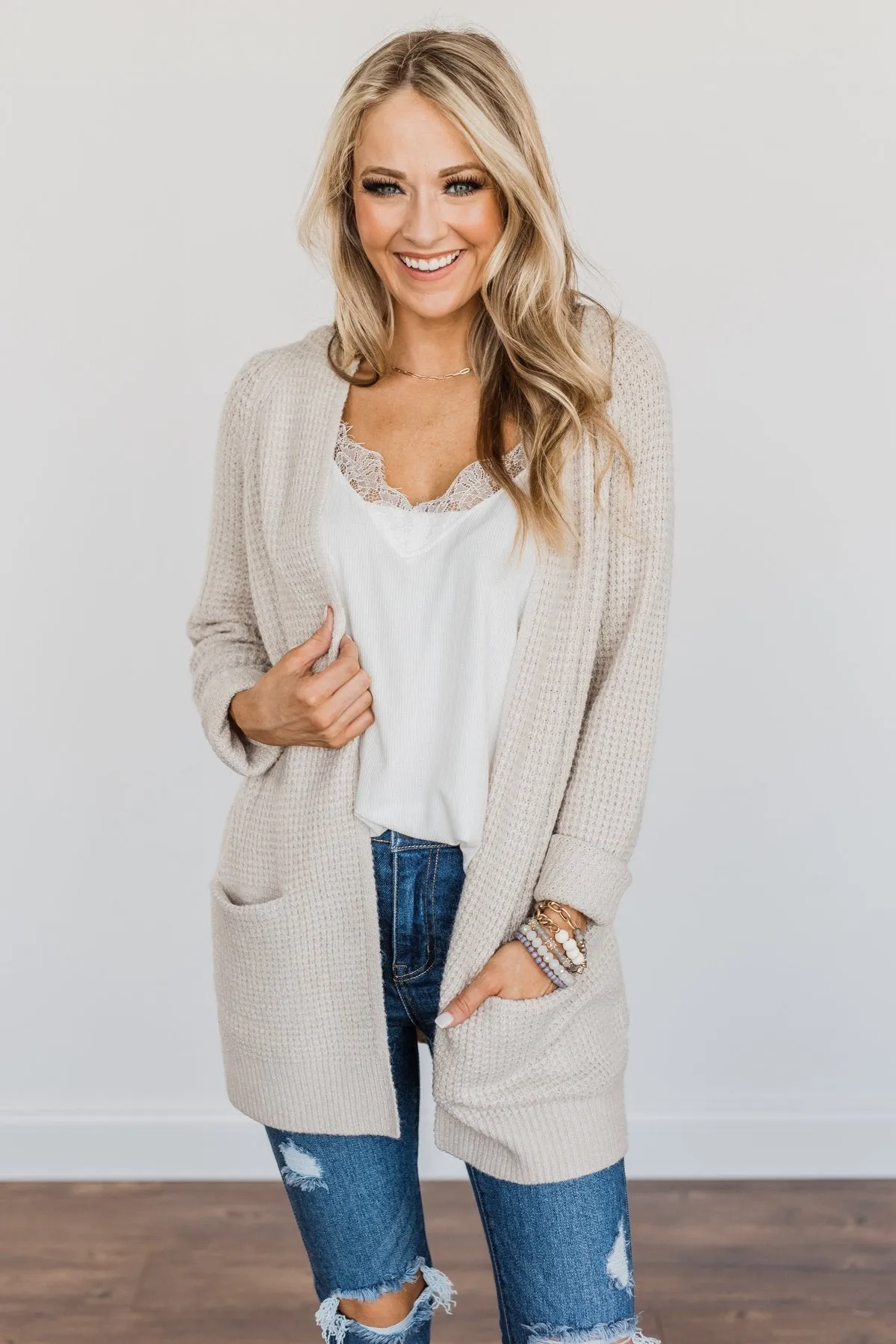 Season Of Change Knit Cardigan- Oatmeal