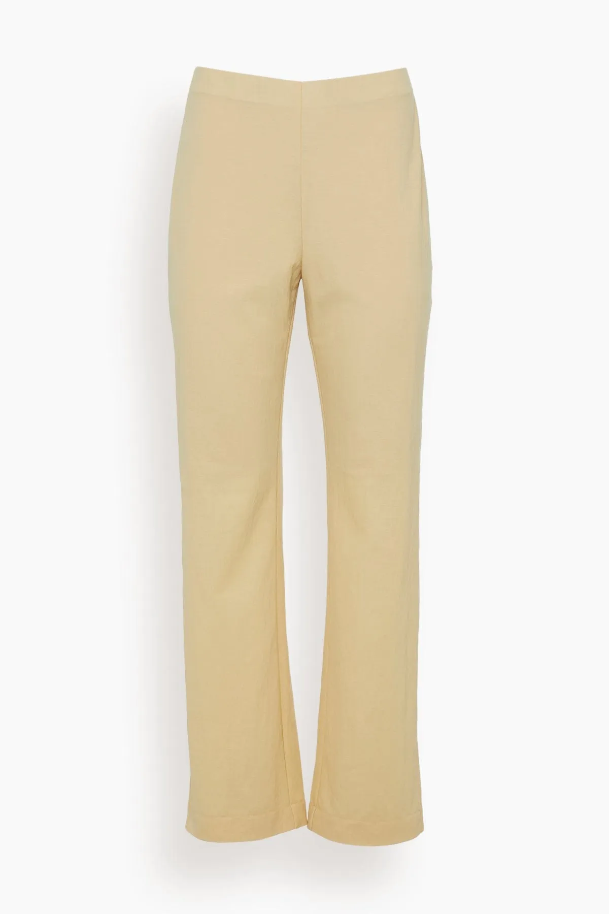 Side Vent Straight Trousers in Custard