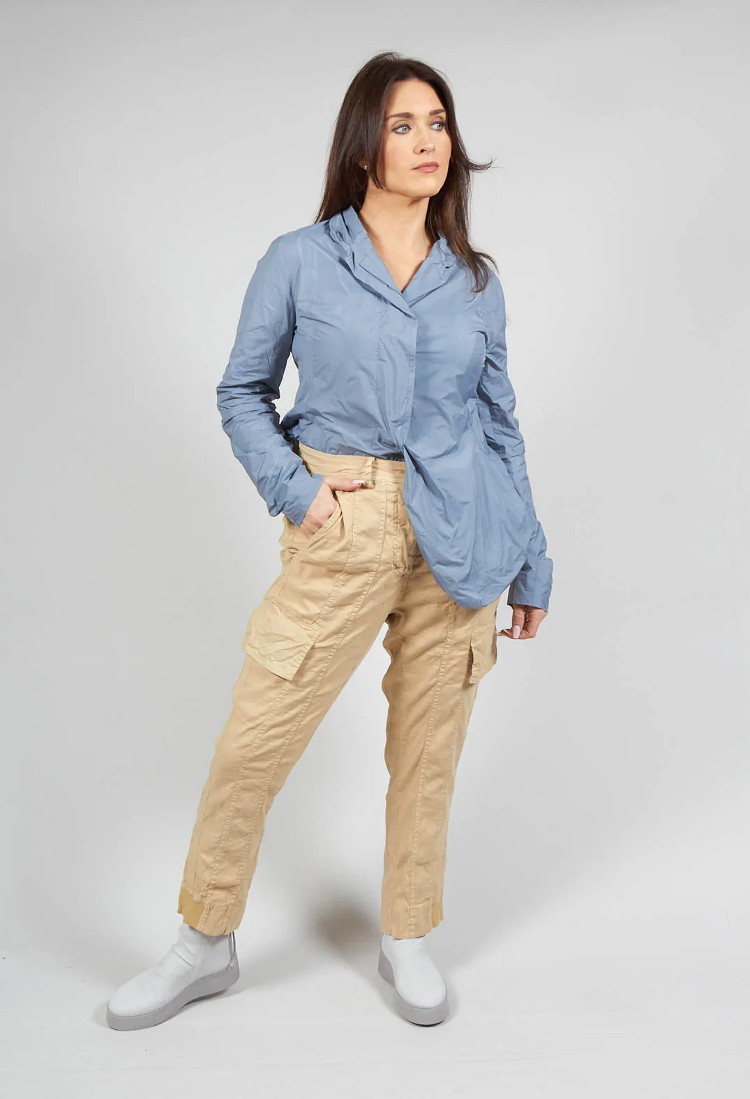 Slim Leg Cargo Trousers in Corn