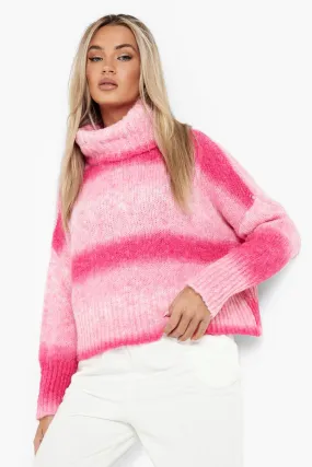 Soft Knit Ombre Turtleneck Sweater