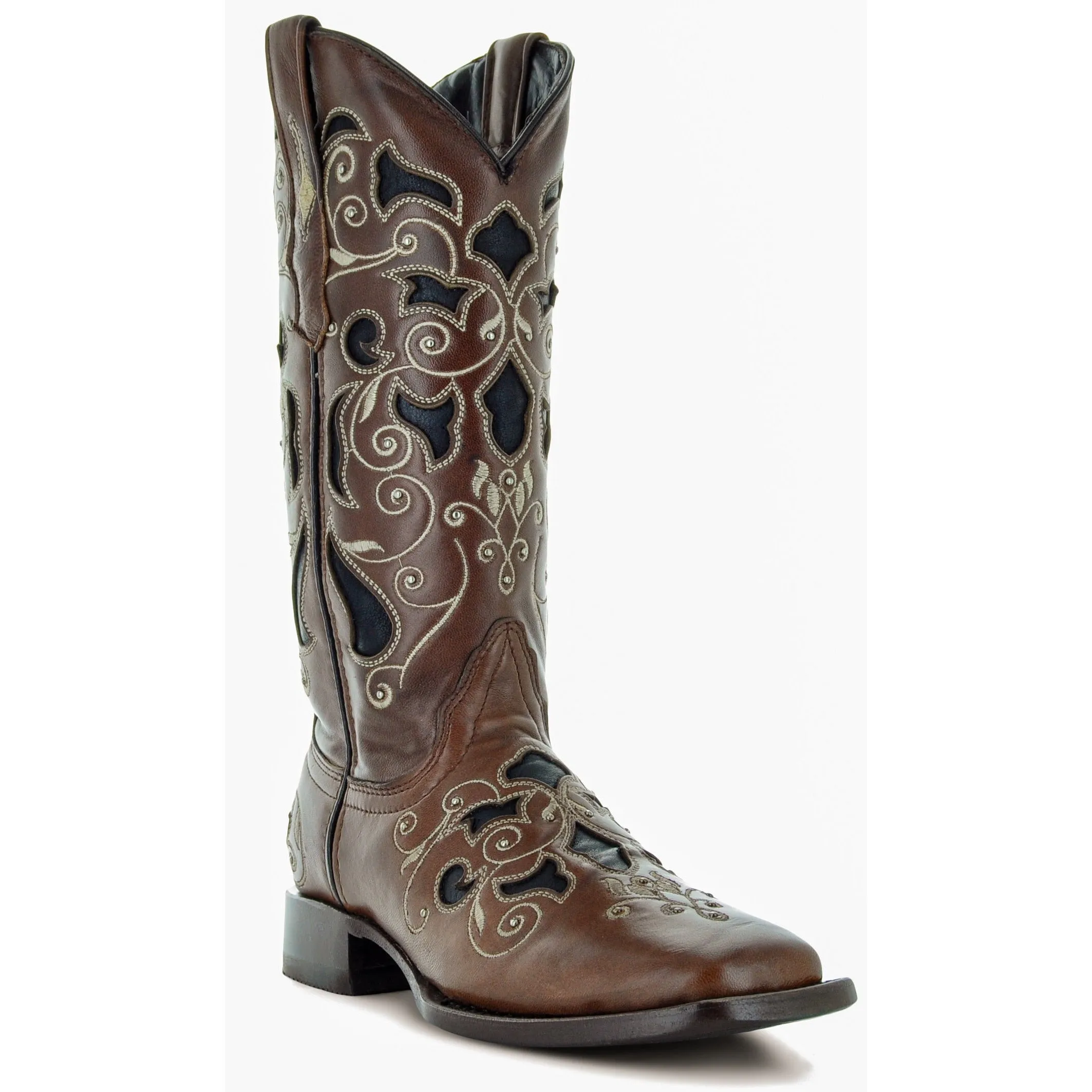 Soto boots Womens Brown Inlay Cowboy Boots M50052