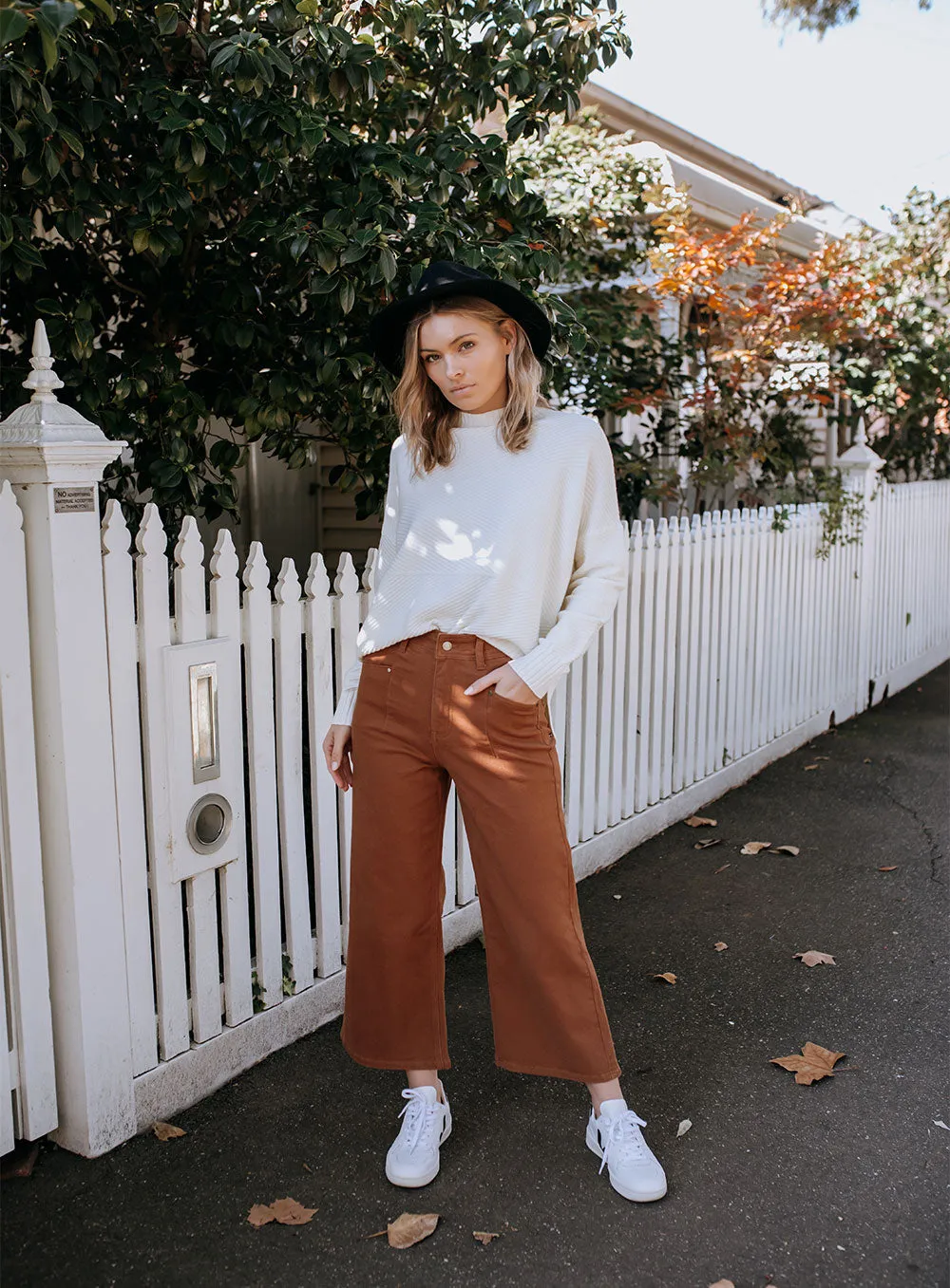 Stassy Wide Leg Pant-TAN