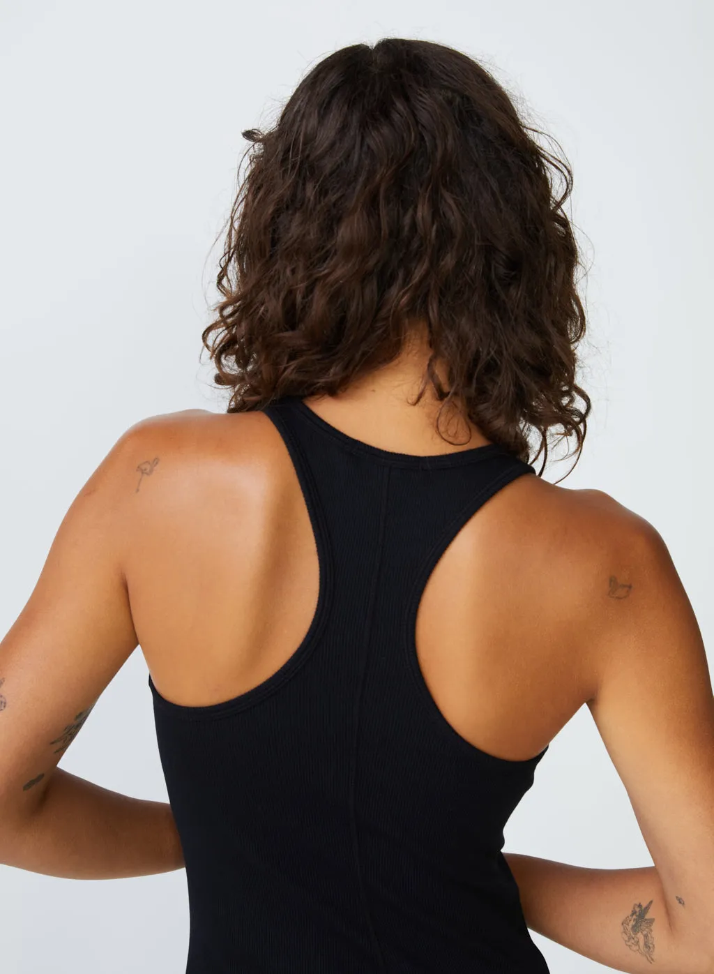 Stateside 2x1 Rib Racerback Tank Top in Black