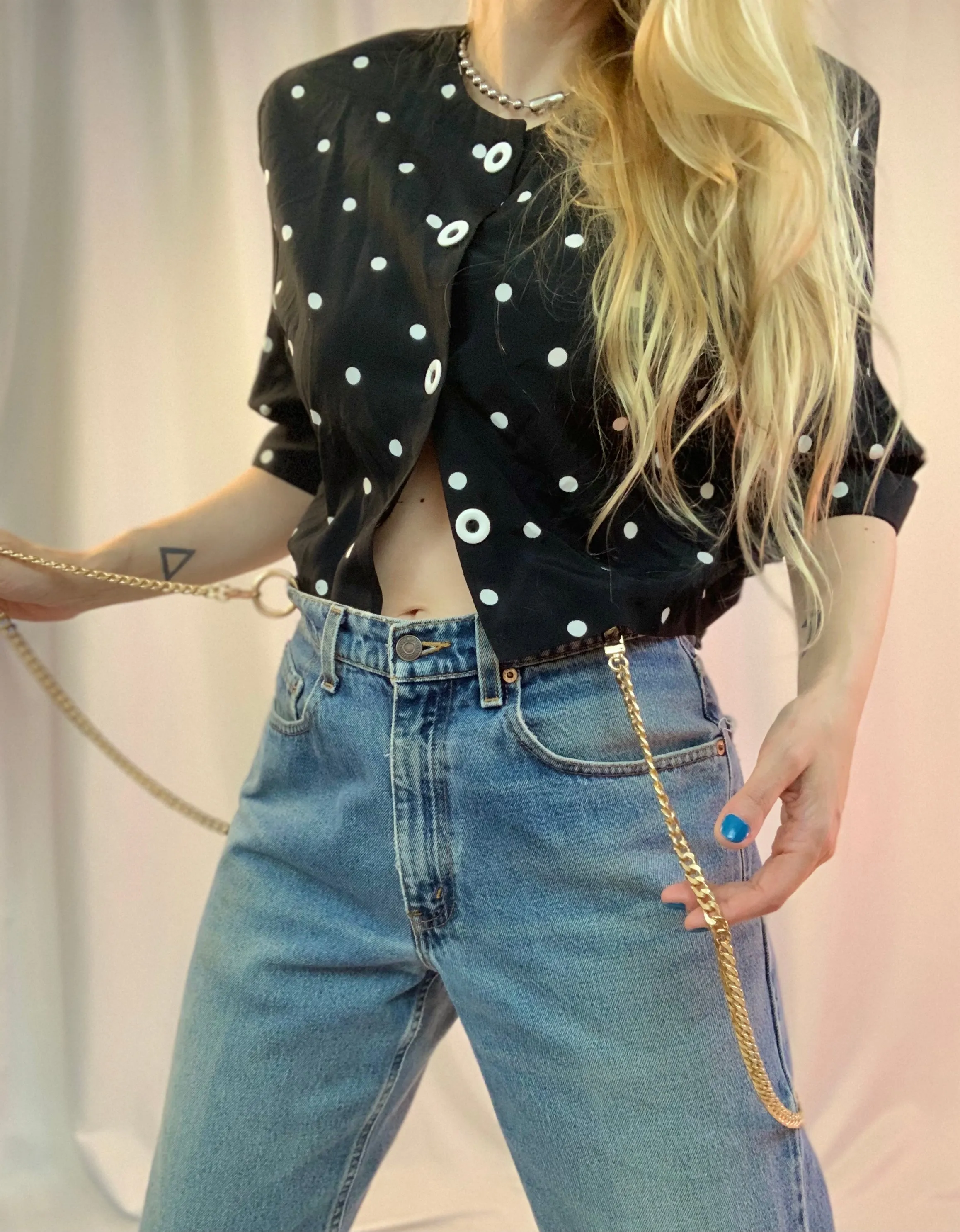 Suspender chain jeans