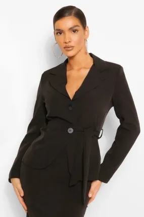 Tailored Tie Waist Blazer