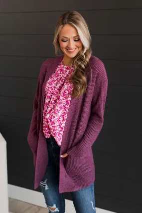 Take Me Places Knit Cardigan- Magenta