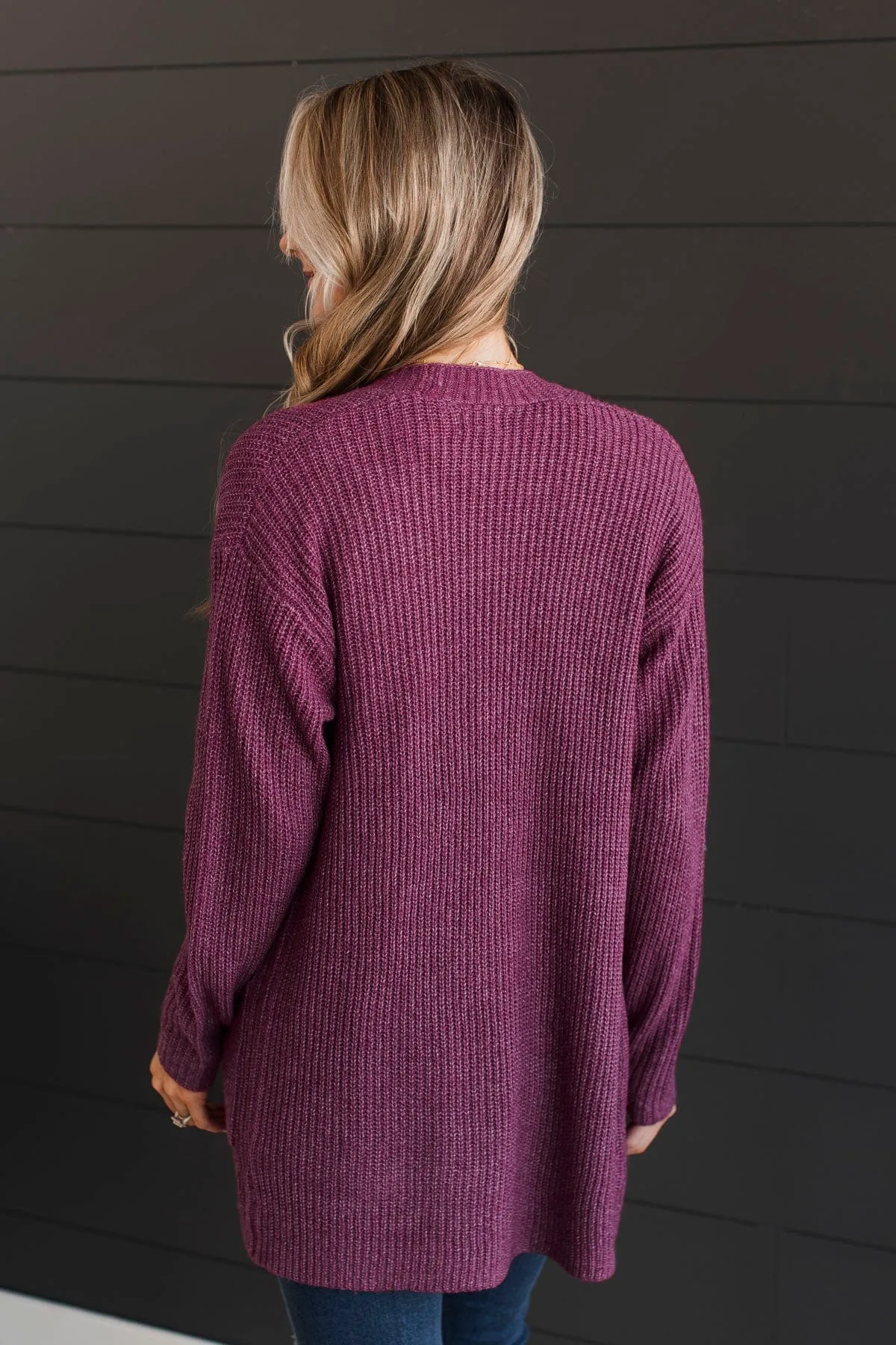 Take Me Places Knit Cardigan- Magenta