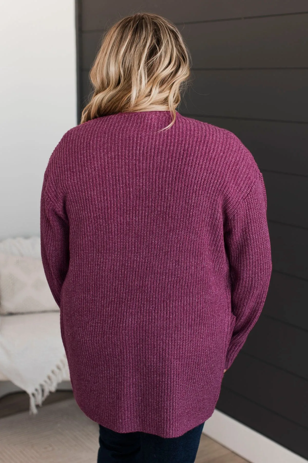 Take Me Places Knit Cardigan- Magenta