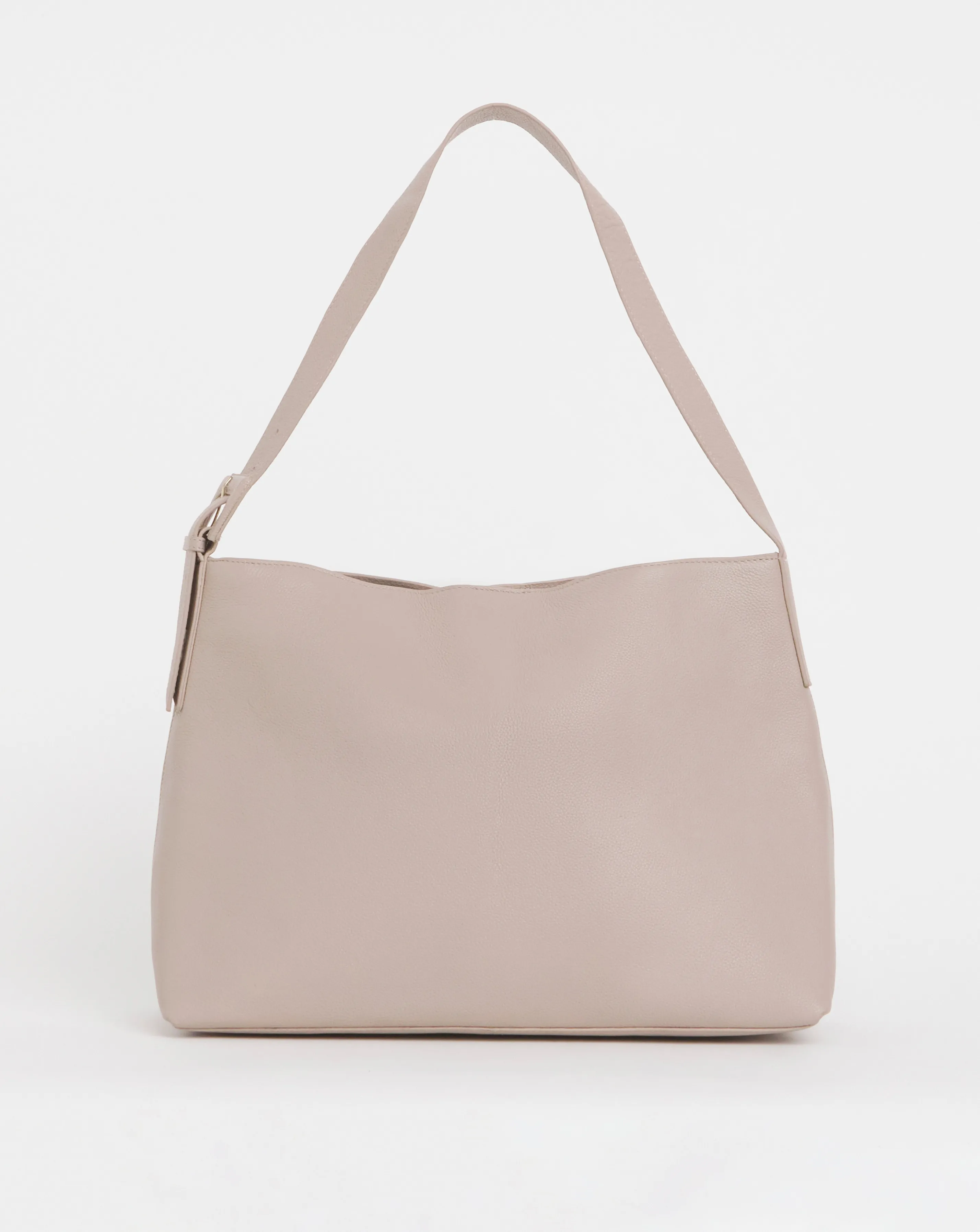 Taupe Real Leather Tote Bag | Simply Be