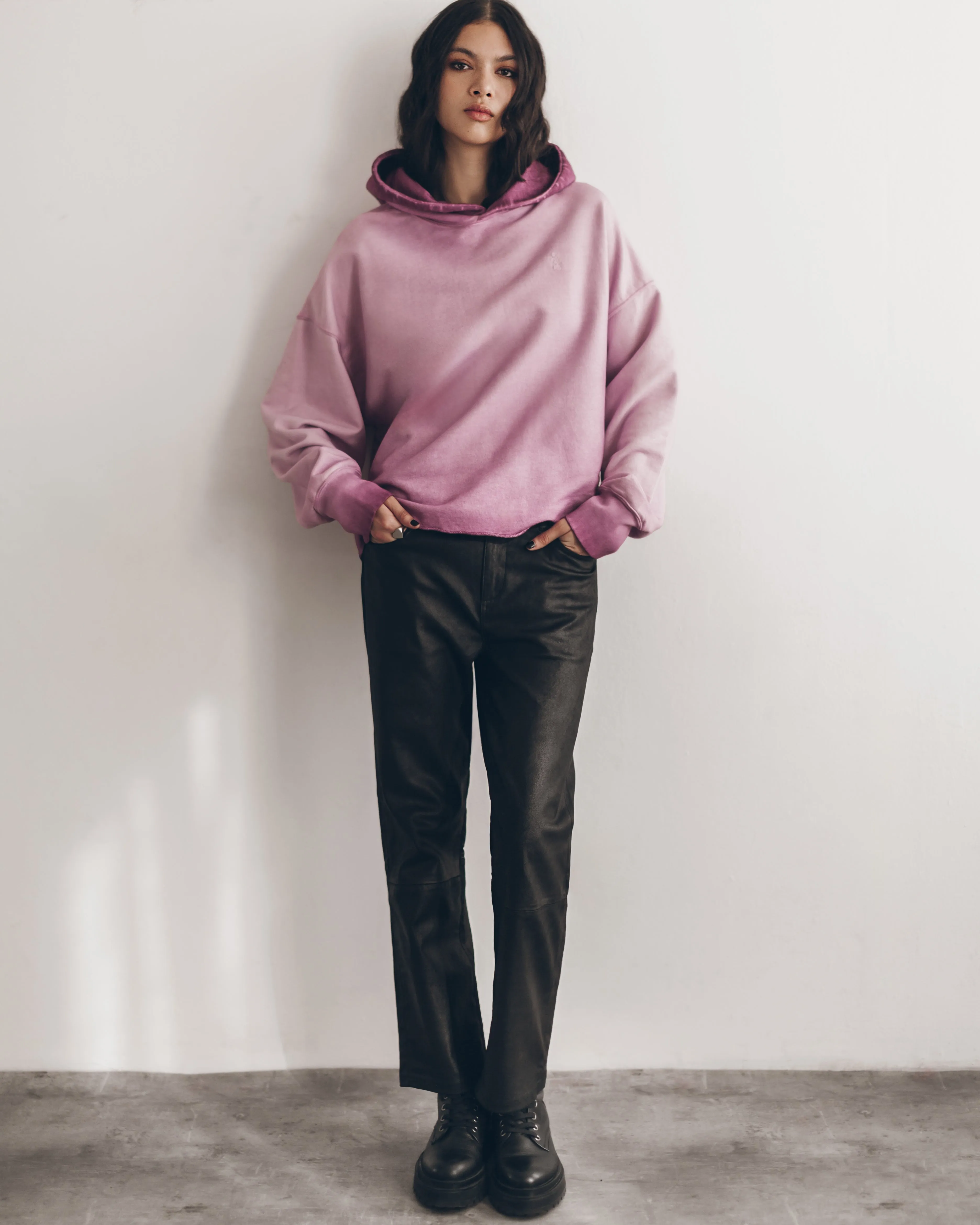 The Pink Cropped Base Hoodie