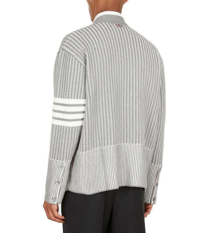 Thom Browne V-Neck Stripe Cardigan