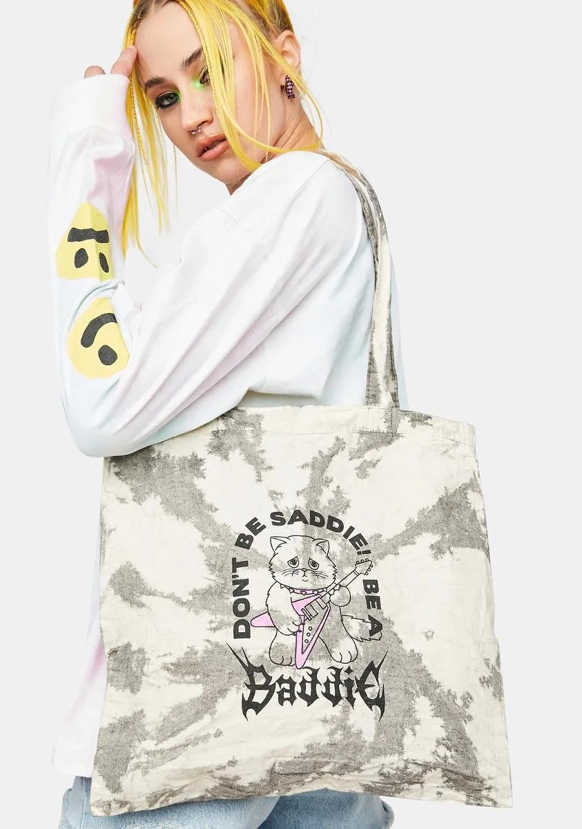 Tie Dye Don't Be Saddie Medium Tote Bag-