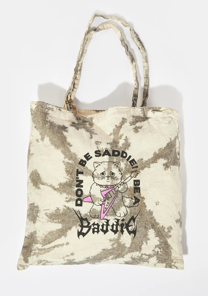 Tie Dye Don't Be Saddie Medium Tote Bag-