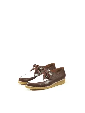 Toga Virilis Brown White Grainy Leather Shoes