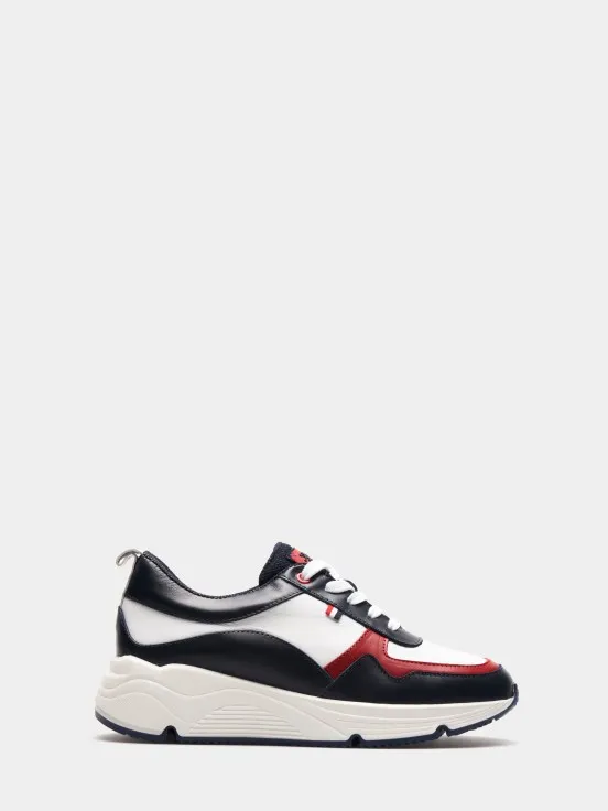 Tricolor leather sneaker