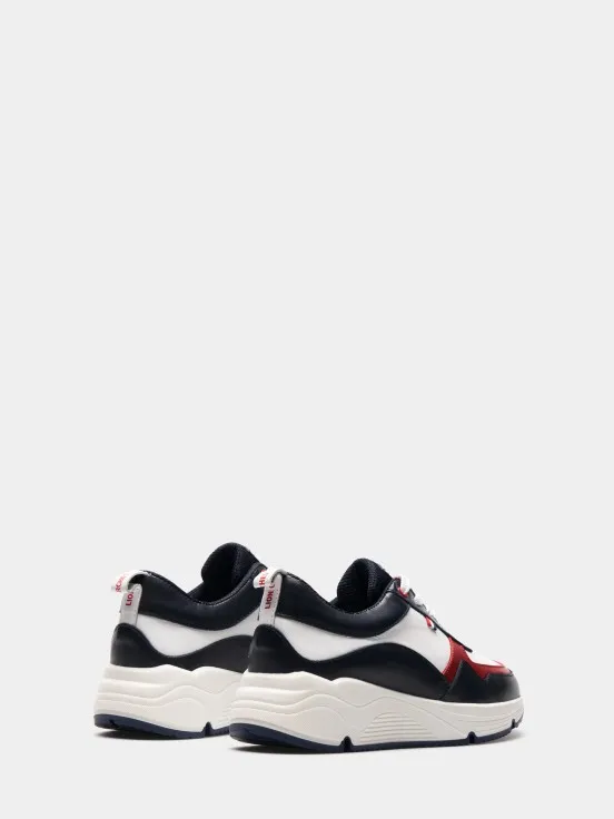 Tricolor leather sneaker