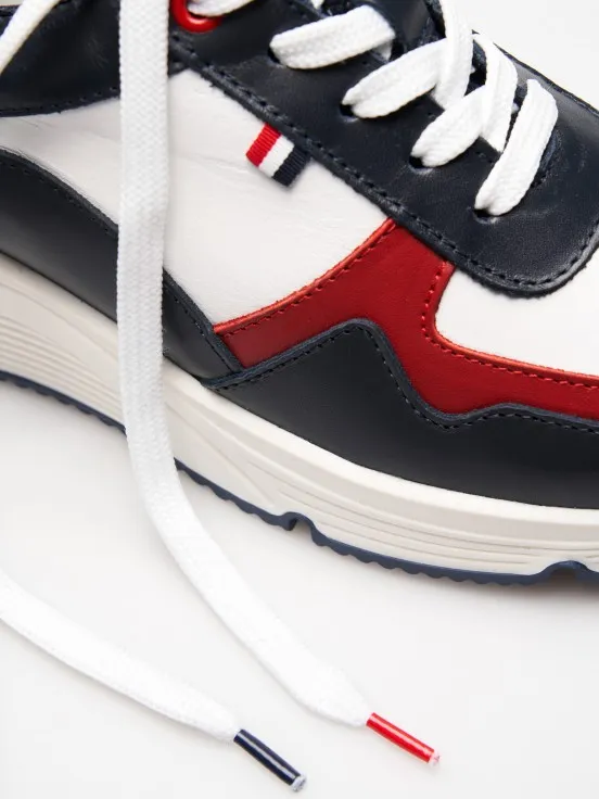 Tricolor leather sneaker