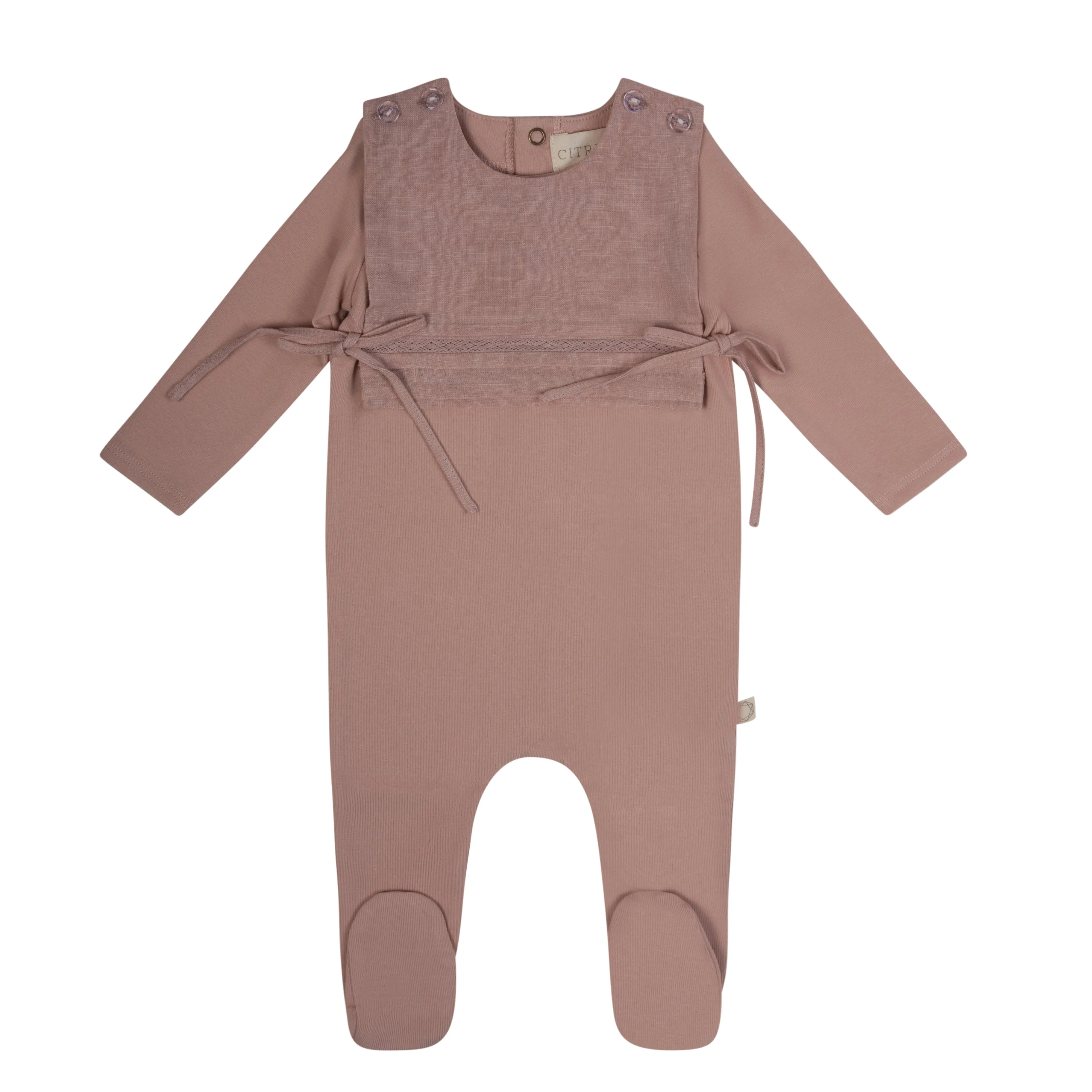 TUCKED BIB STRETCHY-MISTY ROSE