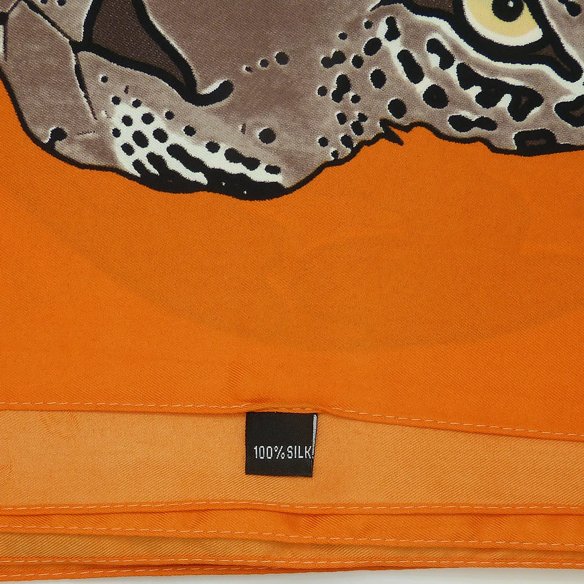 Twill Silk Scarf Women LARGE Leopard Shawls Square Bandana Kerchief Foulards 51Luxury Brand Look Orange