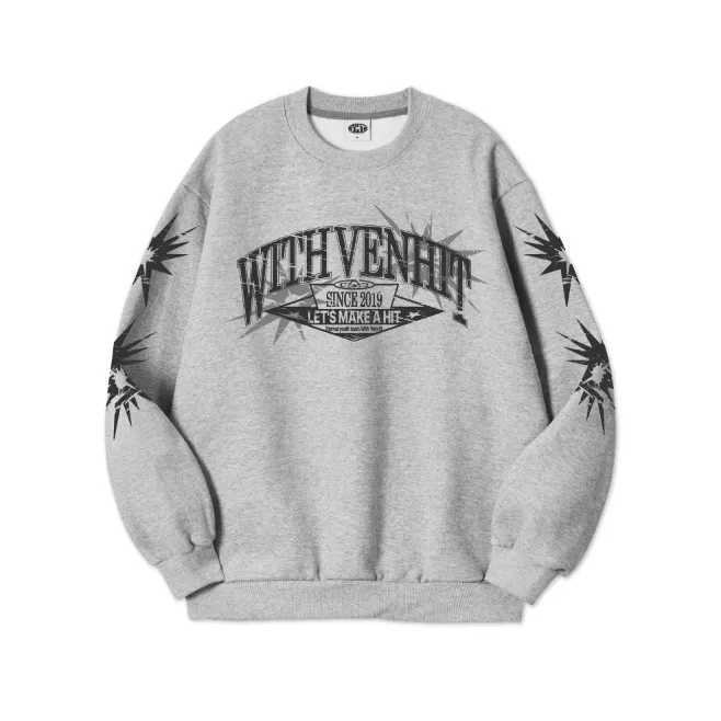 VENHIT  |Unisex U-Neck Long Sleeves Logo Sweatshirts