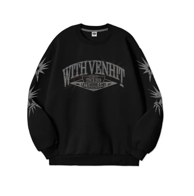 VENHIT  |Unisex U-Neck Long Sleeves Logo Sweatshirts