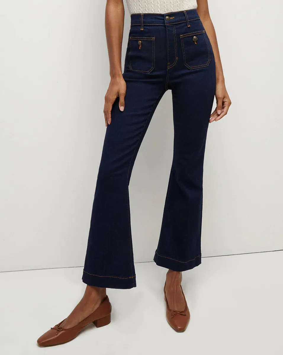 Veronica Beard - Carson High Rise Kick Flare Jean - Oxford