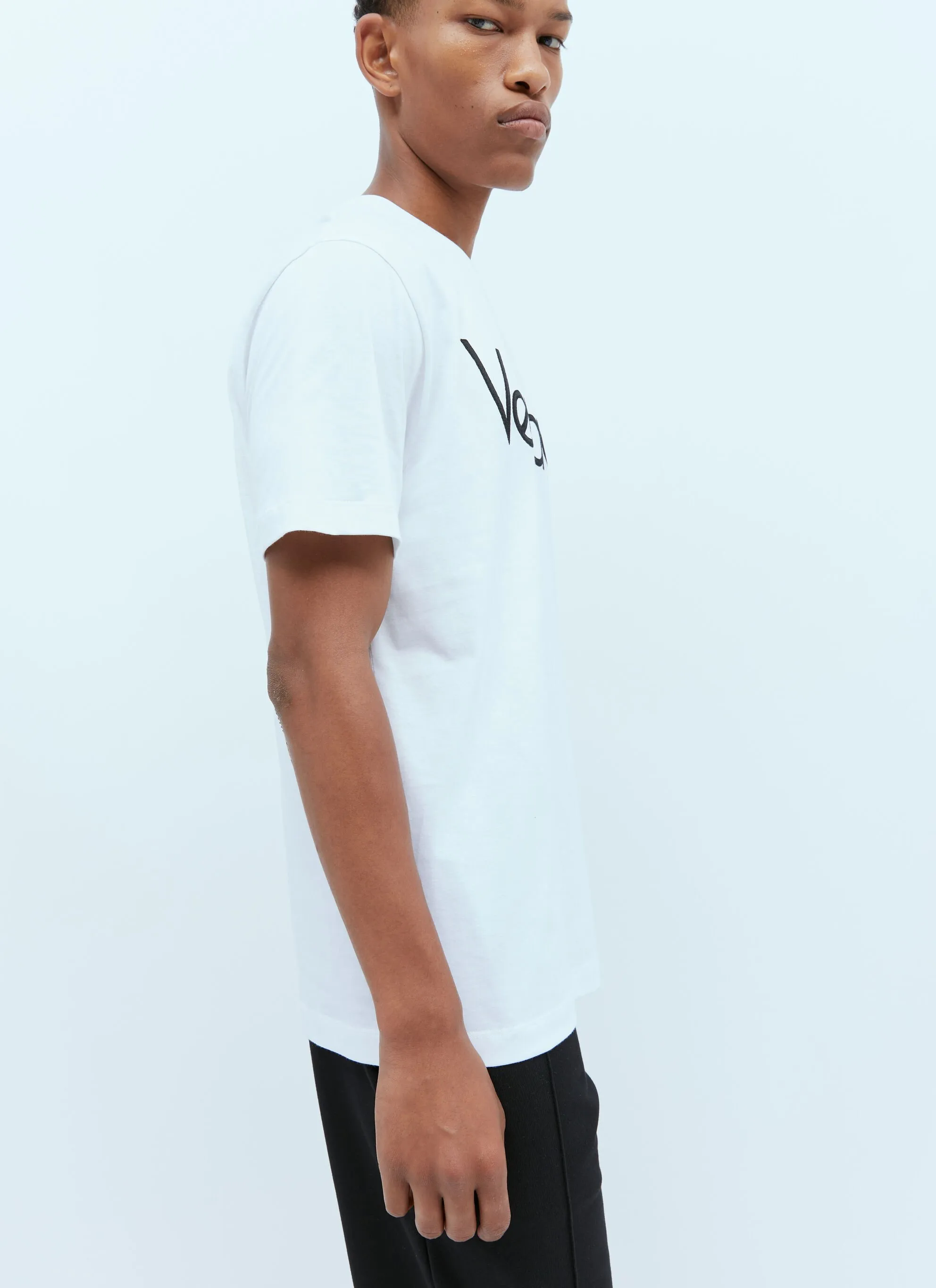 VERSACE  |Crew Neck Pullovers Street Style Plain Cotton Short Sleeves