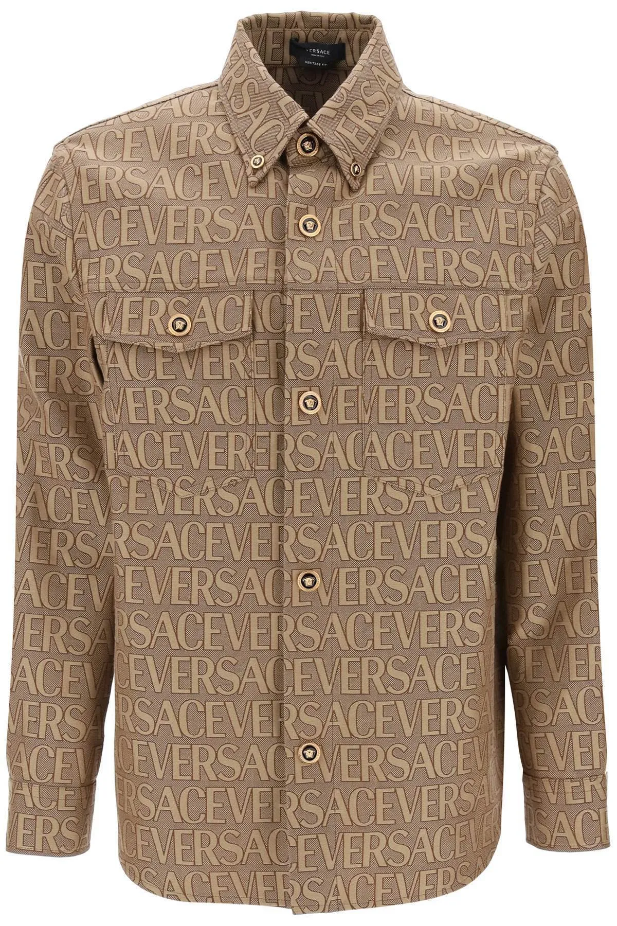 VERSACE  |Long Sleeves Cotton Logo Luxury Shirts