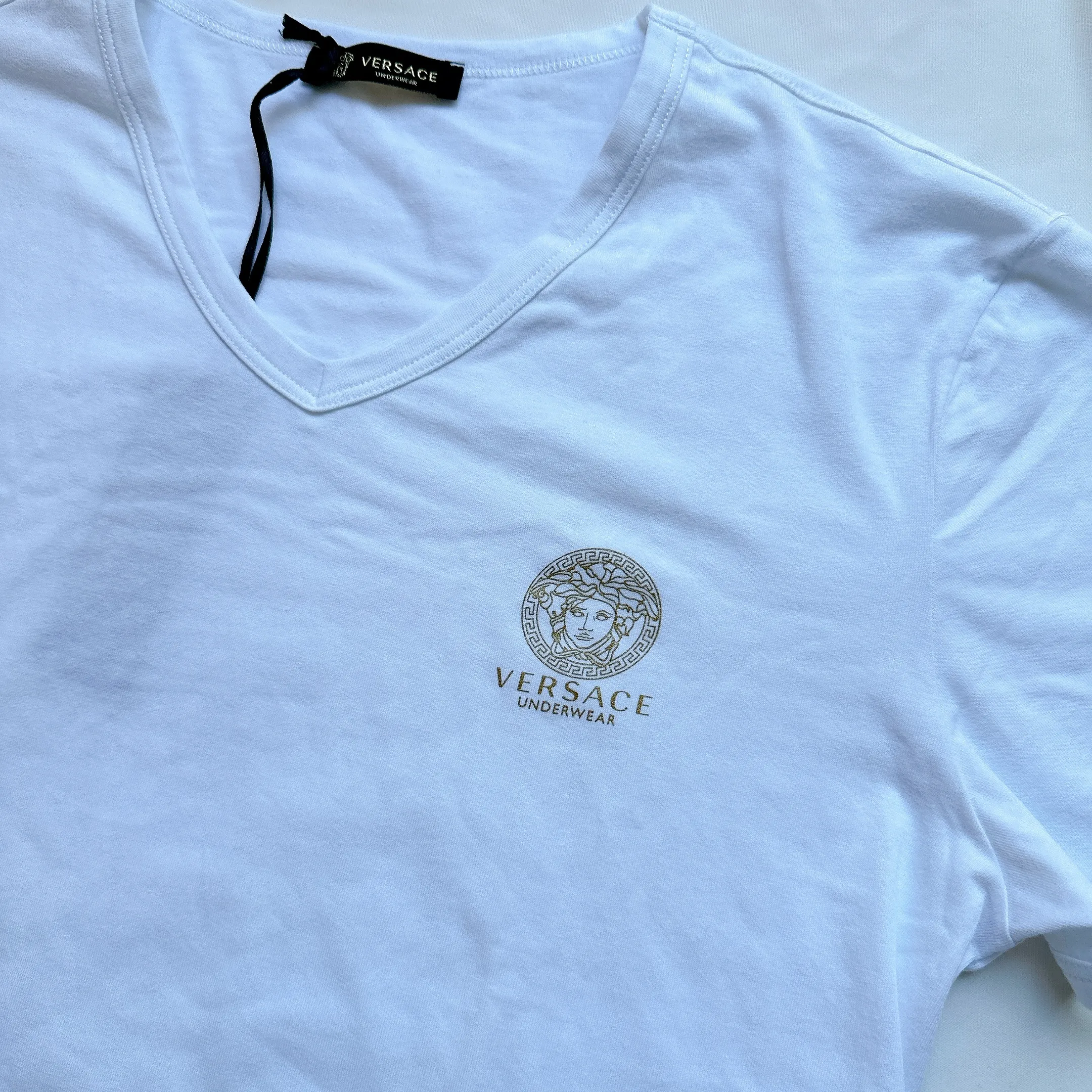 VERSACE  |Pullovers Unisex Street Style V-Neck Plain Cotton