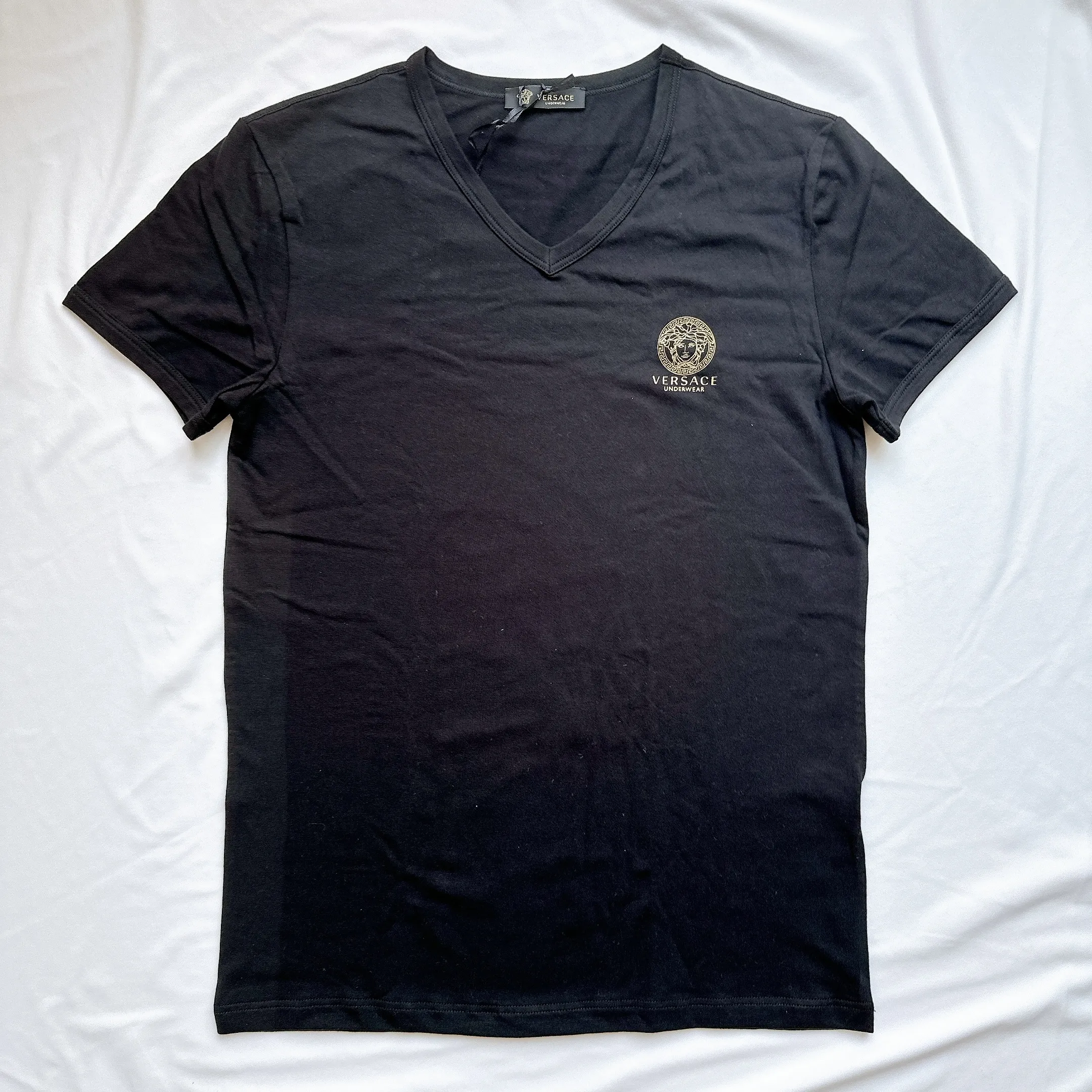 VERSACE  |Pullovers Unisex Street Style V-Neck Plain Cotton