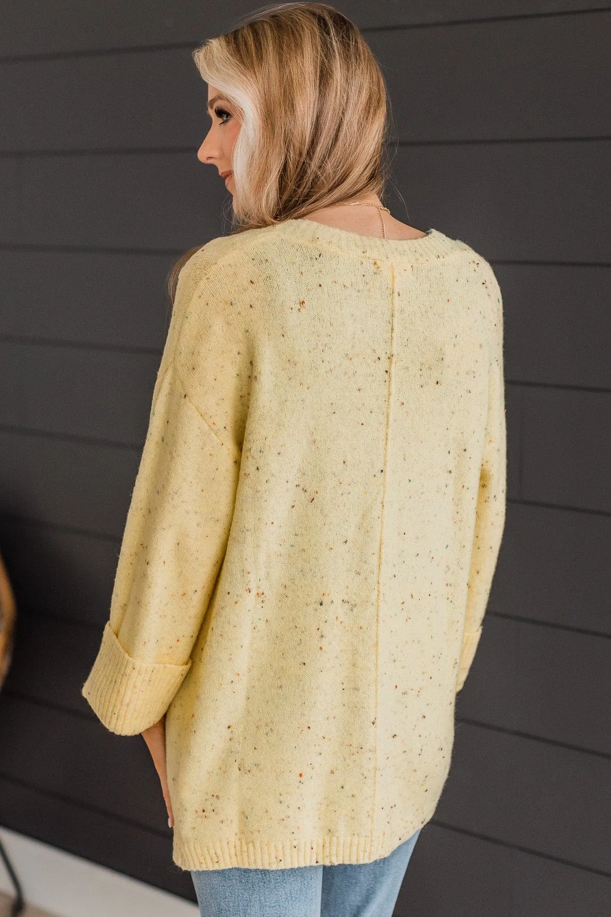 Vibrant Life Speckled Knit Cardigan- Yellow