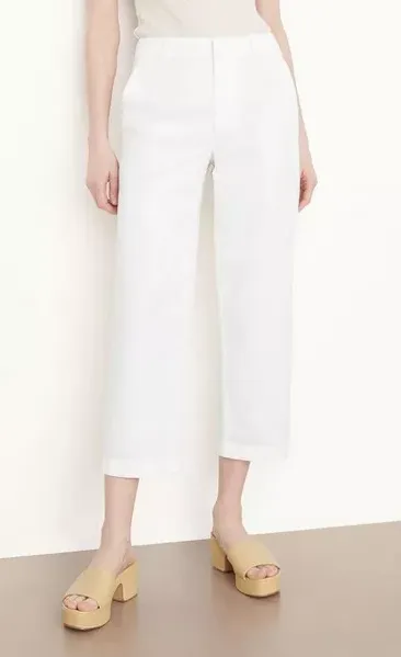 VINCE LOW RISE WASHED COTTON CROP PANT