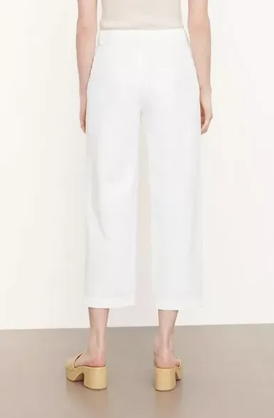 VINCE LOW RISE WASHED COTTON CROP PANT