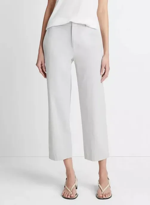 VINCE LOW RISE WASHED COTTON CROP PANT