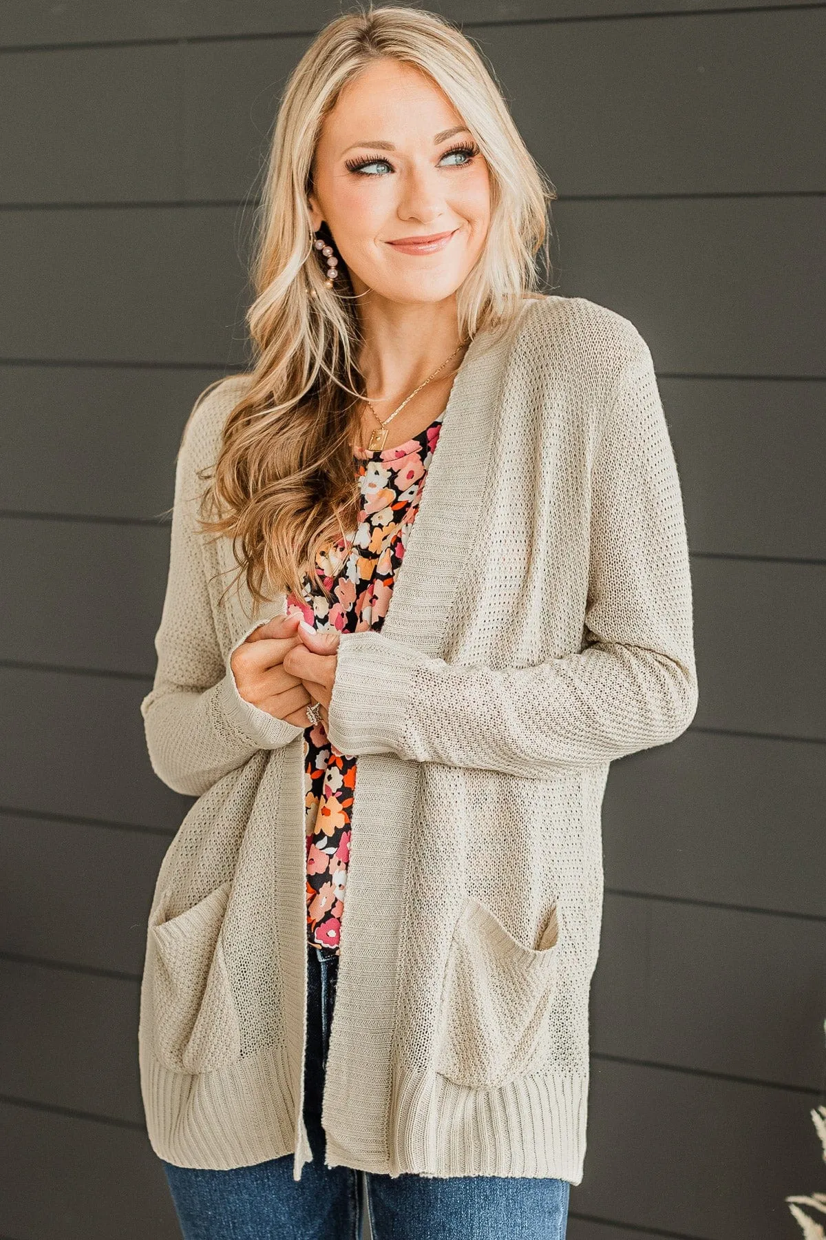 Welcoming To You Knitted Cardigan- Beige