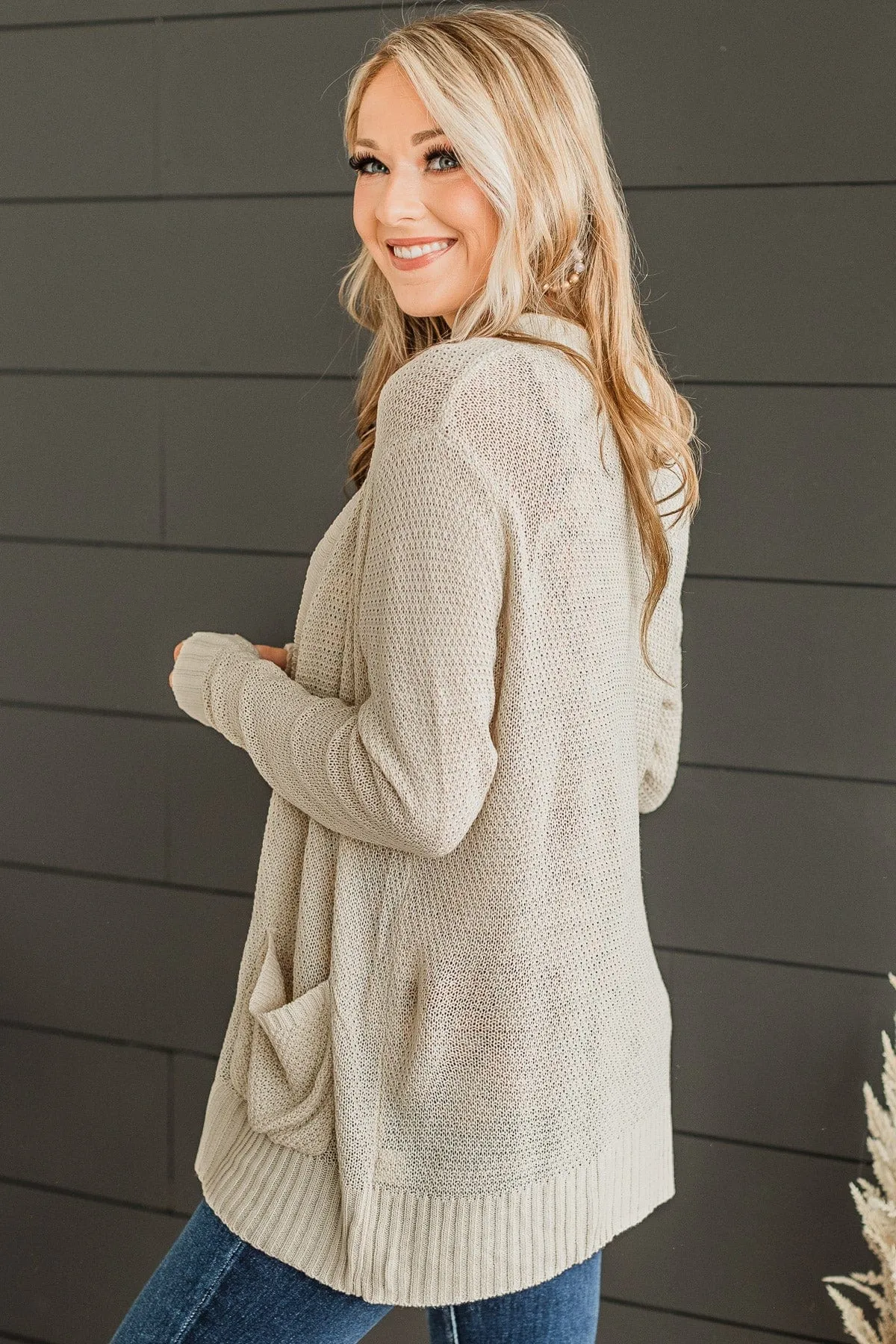 Welcoming To You Knitted Cardigan- Beige