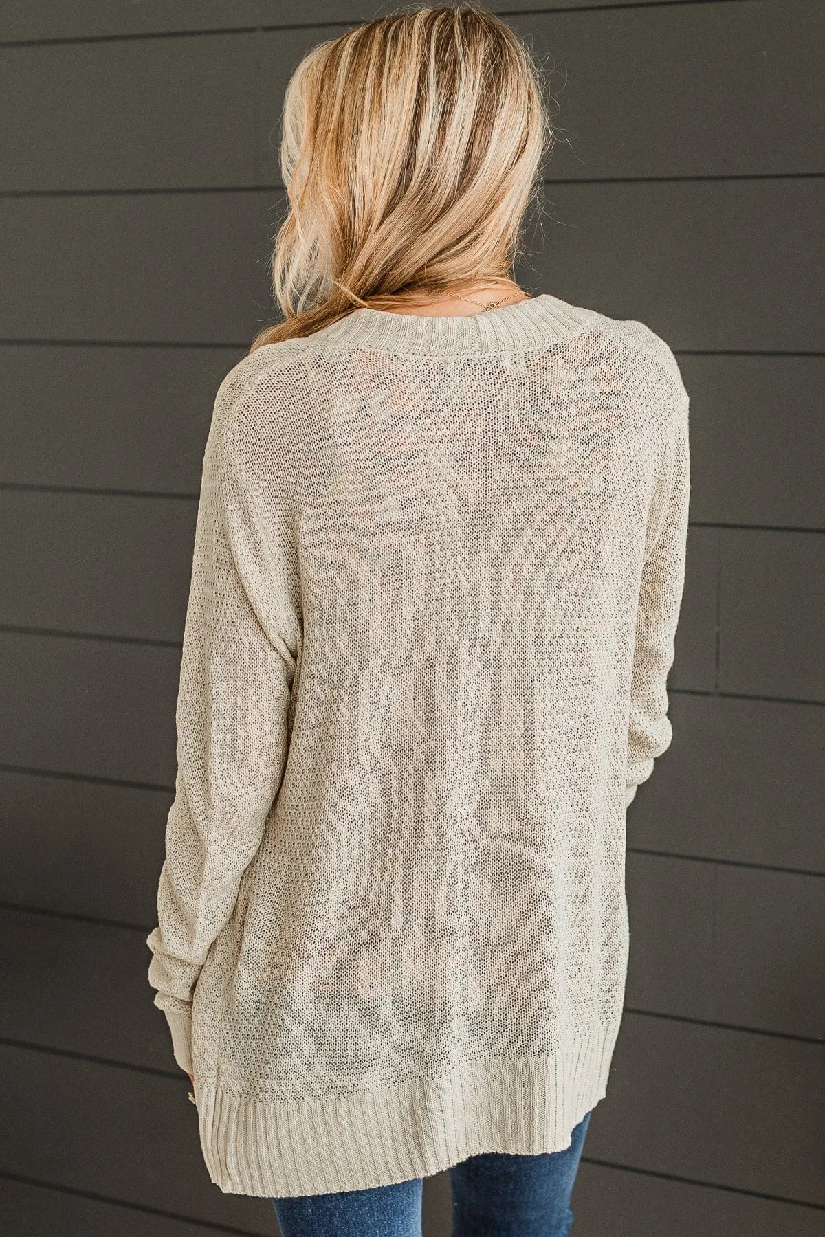 Welcoming To You Knitted Cardigan- Beige