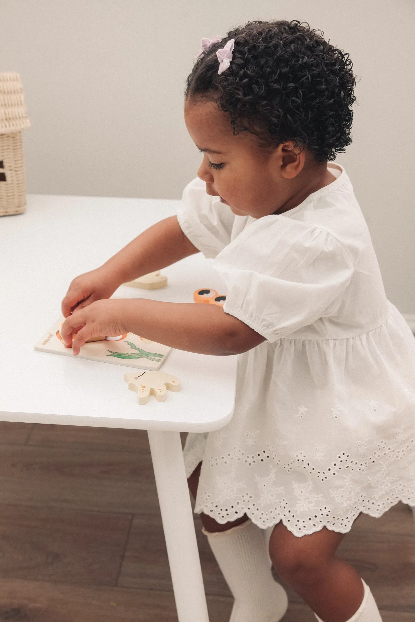 White Broderie Puff Sleeve Blouse