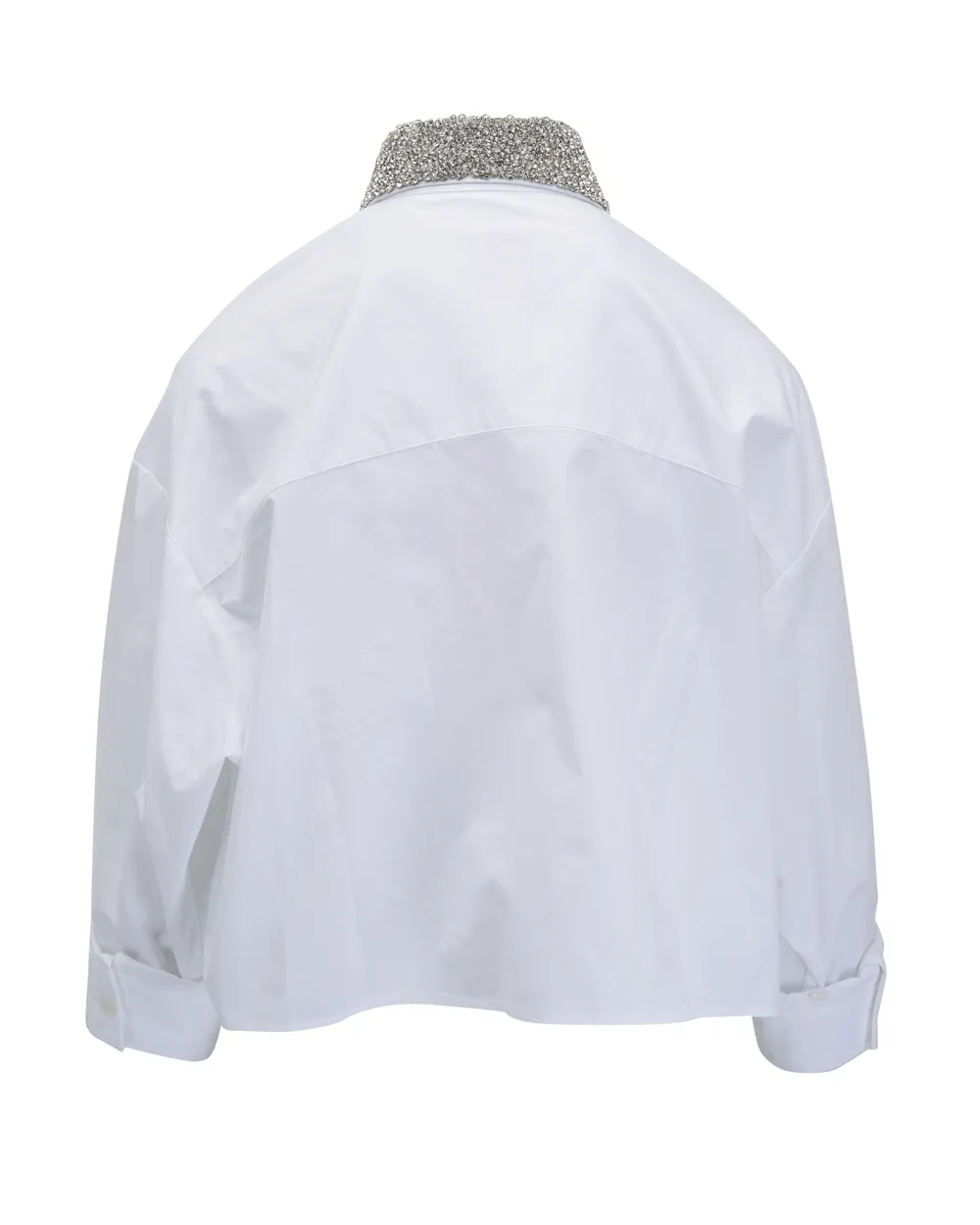 White Soon To Be Ex Crystal Collared Button Down