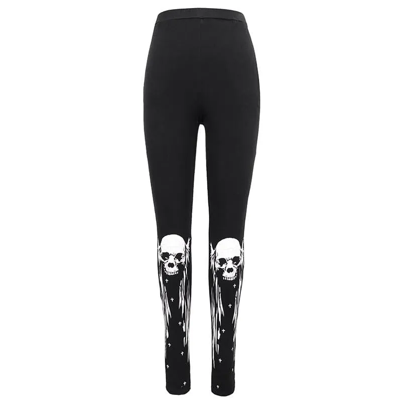 Women's Gothic Punk Skull Leggings