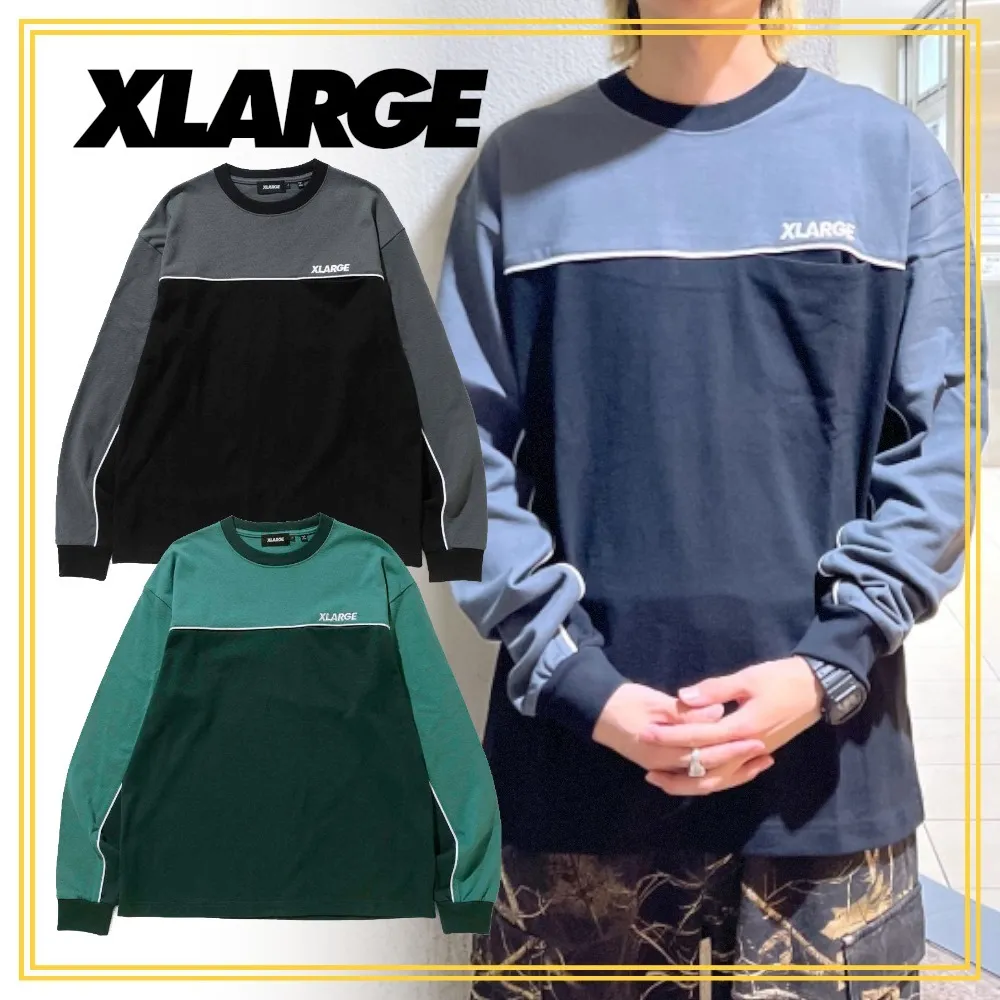 X-Large  |Crew Neck Pullovers Unisex Street Style Long Sleeves Plain